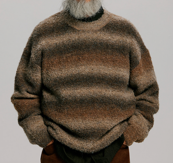 GRADIATION BOUCLE KNIT - BROWN MIX