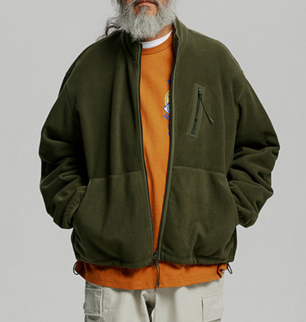 POLAR FLEECE JACKET - OLIVE