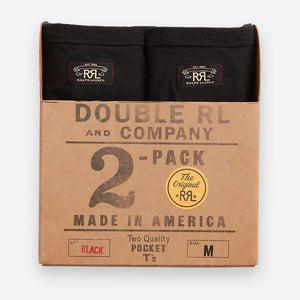 Double RL By Ralph Lauren - TWO PACK VINTAGE T-SHIRTS - BLACK -  - Main Front View