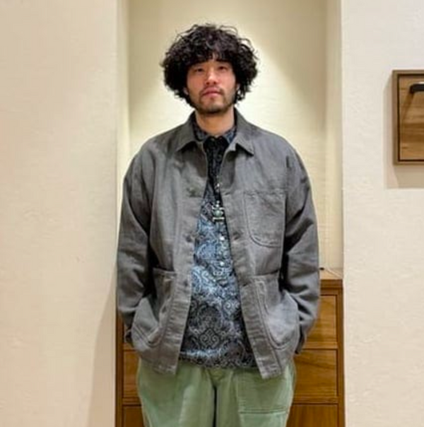 MIL CHORE LINEN JACKET - GREY