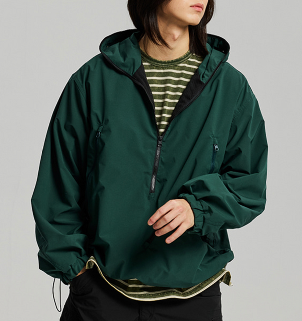MICRO RIPSTOP ANORAK JACKET - DARK GREEN