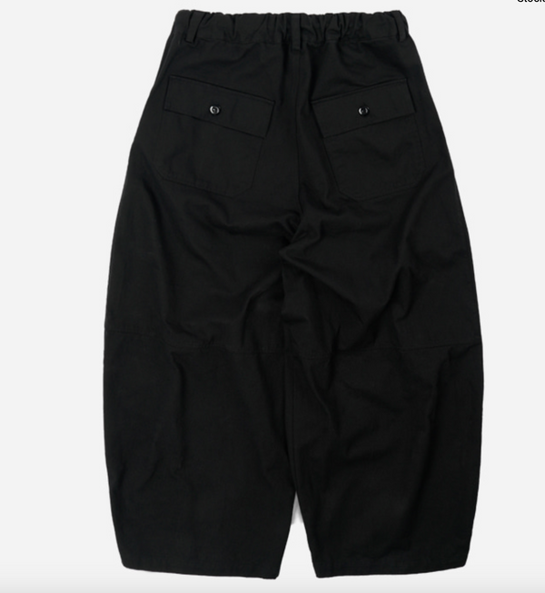 TWILL BALLOON PANTS - BLACK