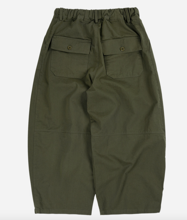 TWILL BALLOON PANTS - OLIVE