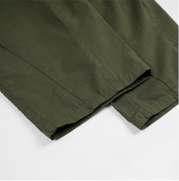 TWILL BALLOON PANTS - OLIVE