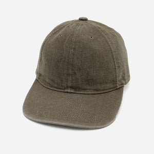 Poten - 70s WASHED DENIM CAP - OLIVE -  - Main Front View