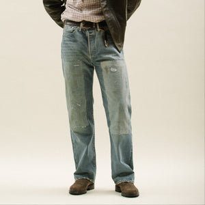 Double RL By Ralph Lauren - VINTAGE 5 POCKET STRAIGHT LEG DENIM JEANS - MIDLAND WASH -  - Alternative View 1