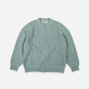 Frizmworks - TWEED ZIP UP CARDIGAN - MINT -  - Main Front View