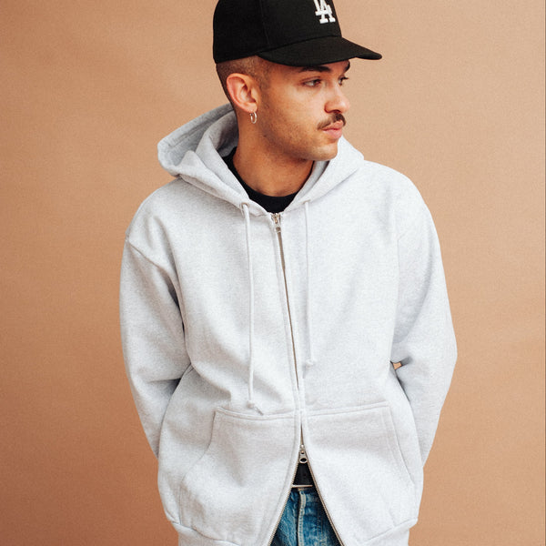 15 0Z MAGNUM FULL ZIP HOODIE - ASH