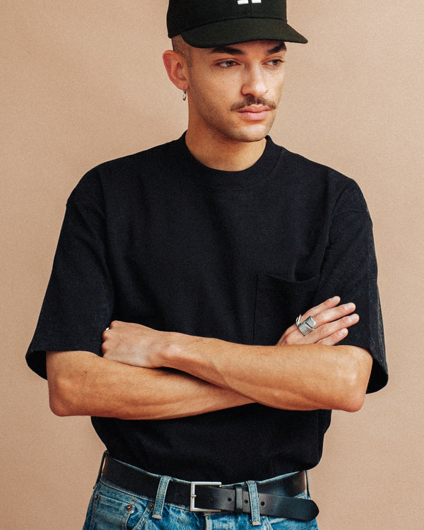 9.1 OZ RELAXED POCKET T-SHIRT - BLACK