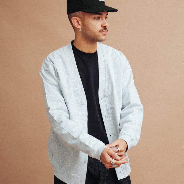 JERSEY CARDIGAN - ASH