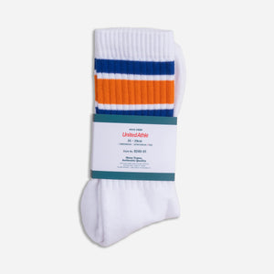 United Athle - THICK SOLE CREW SOCK - WHITE/BLUE/ORANGE -  - Main Front View