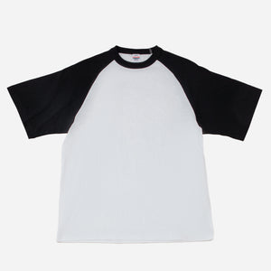 United Athle - RAGLAN BASEBALL TEE - WHITE/BLACK -  - Main Front View