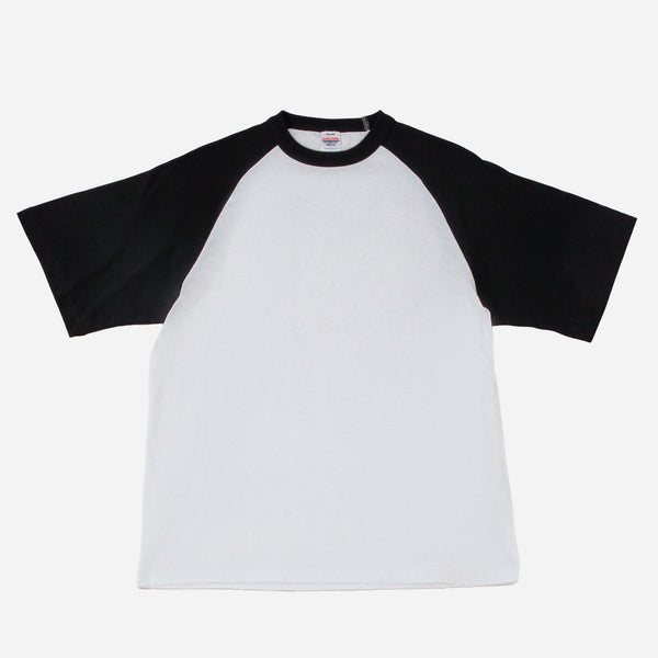 RAGLAN BASEBALL TEE - WHITE/BLACK