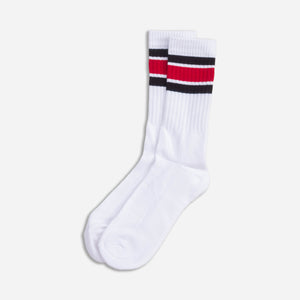 United Athle - THICK SOLE CREW SOCK - WHITE/BLACK/RED -  - Alternative View 1