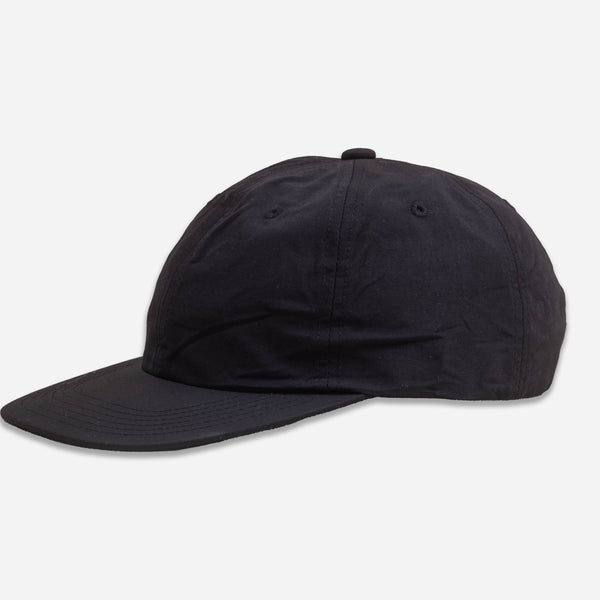 6 PANEL NYLON BASEBALL CAP - BLACK