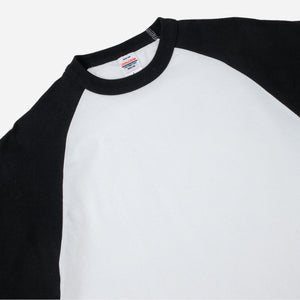 United Athle - RAGLAN BASEBALL TEE - WHITE/BLACK -  - Alternative View 1