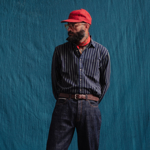 VINTAGE B.D STRIPE DENIM SHIRT - INDIGO