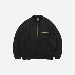 Frizmworks - Frizmworks Vintage Dyeing Half Zip Sweat - Vintage Black -  - Main Front View