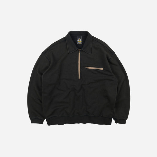 Frizmworks Vintage Dyeing Half Zip Sweat - Vintage Black