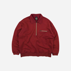 Frizmworks - Frizmworks Vintage Dyeing Half Zip Sweat - Vintage Red -  - Main Front View