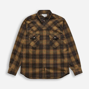 Eastlogue - WESTERN ZIP UP SHIRT - ORANGE CHECK -  - Main Front View