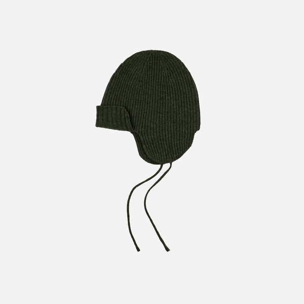 Frizmworks Wool Earflap Knit Beanie - Forest Green