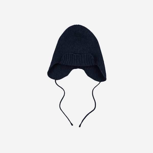 Frizmworks Wool Earflap Knit Beanie - Navy