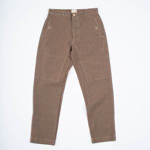 Wythe - HEAVY PINPOINT CANVAS CHINO PANT - BROWN -  - Main Front View