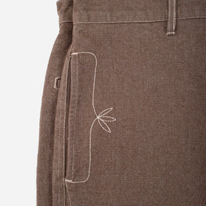 Wythe - HEAVY PINPOINT CANVAS CHINO PANT - BROWN -  - Alternative View 1