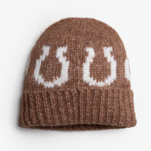 Wythe - ALPACA HORSESHOE BEANIE - BROWN -  - Main Front View