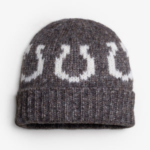 Wythe - ALPACA HORSESHOE BEANIE - GREY -  - Main Front View