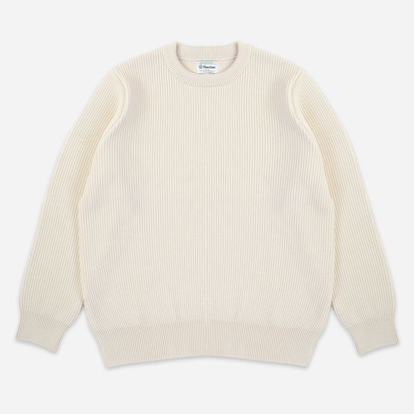 EX FINE WOOL RIB KNIT SWEATER - IVORY