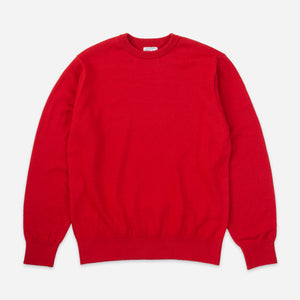 Yonetomi - AMERICAN WOOL CREW KNIT - RED -  - Main Front View