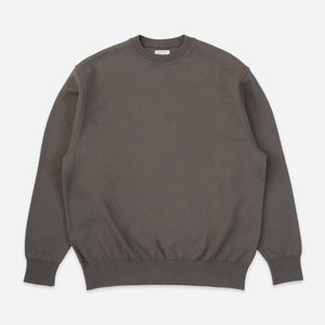 Yonetomi - WAVE COTTON CREW KNIT - GREY -  - Main Front View