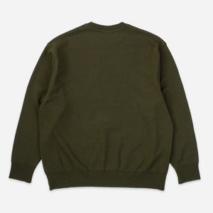 Yonetomi - WAVE COTTON CREW KNIT - KHAKI -  - Alternative View 1