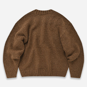 Frizmworks - ALPACA BOUCLE OVERSIZED CREW KNIT JUMPER - BROWN -  - Alternative View 1