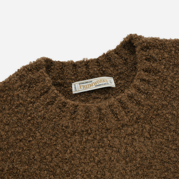 ALPACA BOUCLE KNIT - BROWN