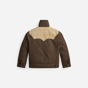 Double RL By Ralph Lauren - RRL Leather-Yoke Western Jacket Dark Olive -  - Alternative View 1