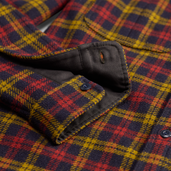CHECKED FLANNEL SPORTS OVERSHIRT - BROWN/BIEGE