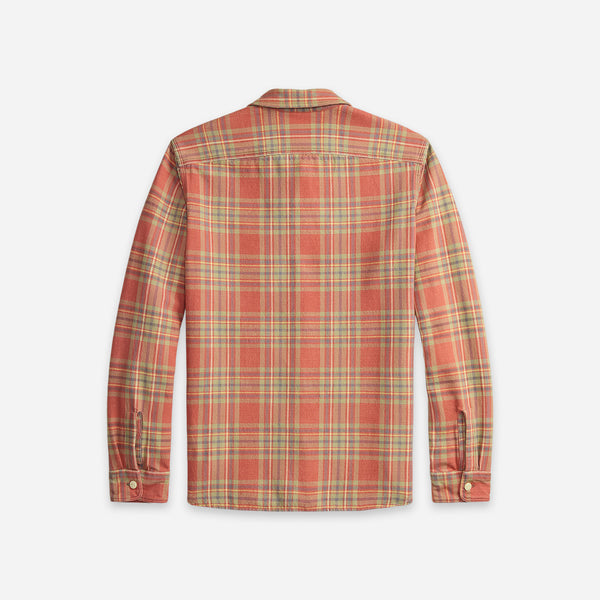 PLAID TWILL WORK SHIRT - RED/BLUE-GREEN
