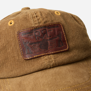 Double RL By Ralph Lauren - LEATHER PATCH CORDUROY TRUCKER CAP - TAN -  - Alternative View 1
