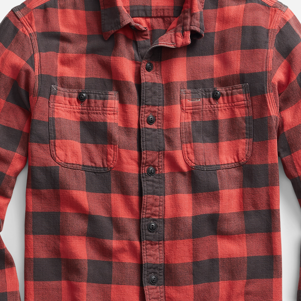 Plaid Twill Workshirt - Red / Black