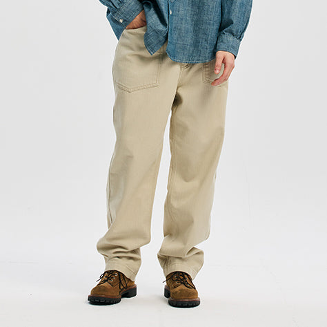 ARMY DENIM FATIGUE PANTS - BEIGE