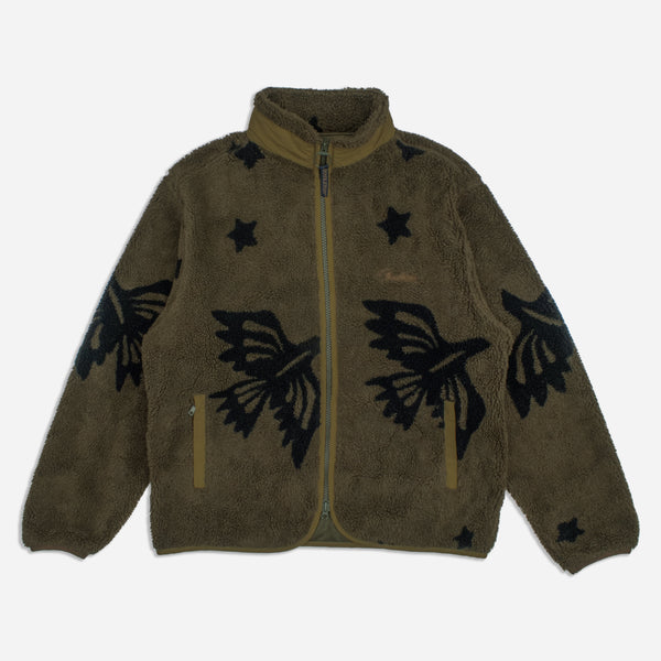 JACQUARD SHERPA FLEECE JACKET - STAR BIRD