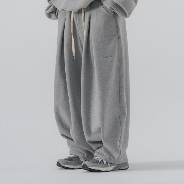 VALLEY TUCK SWEAT BALLOON PANT - MELANGE GREY
