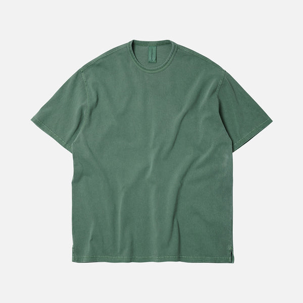 OG PIGMENT DYEING HALF TEE - GREEN