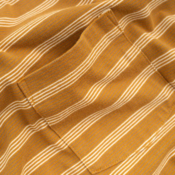PINSTRIPE POCKET T-SHIRT - LIGHT BROWN/CLAY