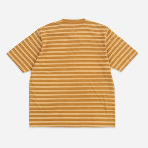 Beams+ - PINSTRIPE POCKET T-SHIRT - LIGHT BROWN/CLAY -  - Alternative View 1