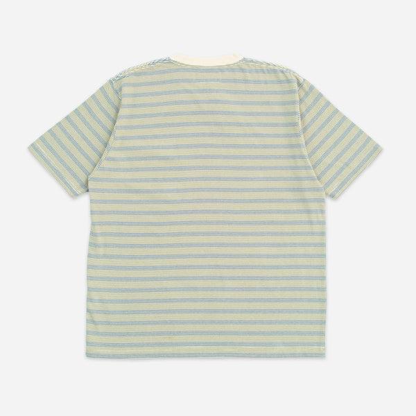 PINSTRIPE POCKET T-SHIRT - OFF WHITE/CLAY