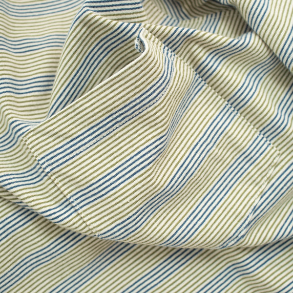PINSTRIPE POCKET T-SHIRT - OFF WHITE/CLAY